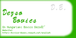 dezso bovics business card